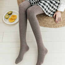 Cashmere pants gray thread vertical leggings womens wear thin high waist autumn and winter plus velvet padded trousers