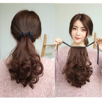 Wig ponytail female curly hair Big wave strap type pear flower ponytail short matte high temperature silk chemical fiber ponytail