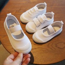 Kindergarten canvas white shoes girls dance Primary School students summer spring and autumn a pedal indoor new soft indoors