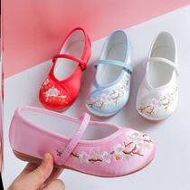 Girl Embroidered Shoes Middle Country Wind Children Cloth Shoes Performance Shoes Gufeng Dance Shoes Soft Bottom Dance Shoes Guzheng Performance Shoes