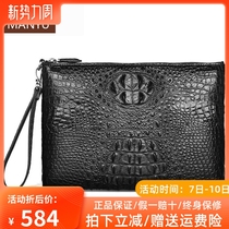 Thai imports authentic avocado leather handbag large capacity mens hands with bag back skull brown business envelope bag