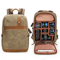 Outdoor photography backpack womens lightweight canvas backpack SLR Canon digital Nikon camera bag shoulder mens small