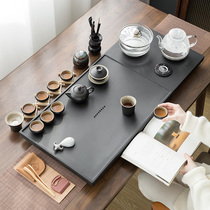 Wu Jinshi tea tray with electromagnetic stove one whole piece of rough tea table automatic water kettle set household