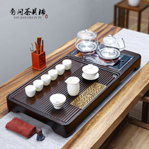 Natural black sandalwood Wood tea tray set fully automatic integrated kung fu tea table Home Office drainage tea Sea