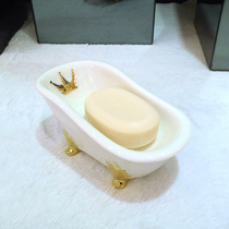 European-style ceramic soap box drain creative bathroom Hotel restaurant high-end soap porcelain soap holder soap dish soap box