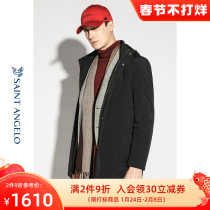 Happy Bird 2021 Autumn New Men's Business Leisure Long Trench Coat Hat Removable Windproof Coat