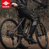 Santic Sen Ground Guest Autumn Winter Riding Pants Long Pants Road Car Equipped Grip Suede No Cushion Casual Warm Pants Man
