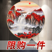5d Diamond painting 2021 new living room full of diamond Hongyun head cross stitch round landscape Crystal dot brick paste porch