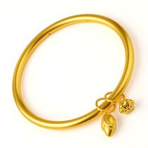 Love Deyuan ancient gold bracelet 999 pure gold 3D hard gold new glossy gold bracelet female inheritance shower bracelet