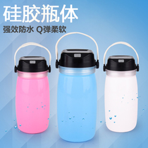 Outdoor solar charging riding drifting bottle water Cup LED silicone camping light charging treasure tent light