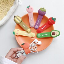 Cartoon headphone cable storage data cable Winder cute bundling wire storage creative personality winding button