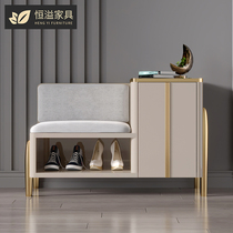 Light luxury household shoes stool door can sit shoe cabinet modern simple paint storage sofa shoes stool