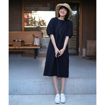  Light city _ Su Xiaotang) Twilight love song bubble sleeve dress 2021 new French loose temperament thin skirt