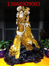 Golden silk Nanmu carving Small leaf Zhennan Guanyin Maitreya Buddha ornaments Ebony animal figures gloomy wood root carving