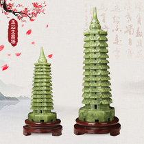 Natural Jade Carving Wenchang Pagoda Jade Crafts Nine-story and Ten-story Wenchang Pagoda Jade Decoration