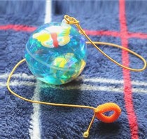 With Rope Transparent Flash Jump Ball Kids Toy Cartoon Glowing Elastic Ball Butterfly Light Crystal Puzzle Water Polo Ball