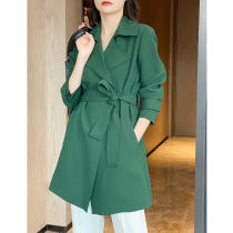 left left home high-end custom acetate wind coat jacket female spring small sublace pure color temperament outfitting blouse