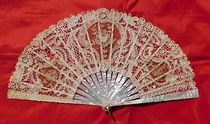 Antique fan folding fan French Pearl skeleton lace hollow lace Western art collection ornaments