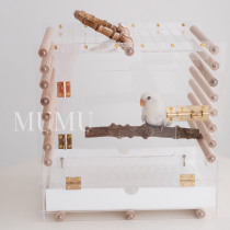 Peony parrot out of the cage portable transparent acrylic out of the cage high Yan value Xuanfeng can be customized size