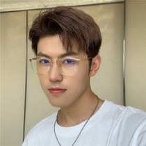 Metal square mirror students can be equipped with myopia ultra-light gold frame anti-blue radiation male and female gold frame