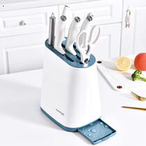 Kitchen household knife holder knife seat desktop rack integrated multi-function inclined plane insert knife floor-to-ceiling storage shelf