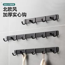 Hook Powerful Viscose Free To Punch Bathroom Towel Toilet Door Rear Waterproof Wall-mounted Free Nail Space Aluminum Hanging Clothes Hook