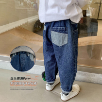 Boys jeans 2021 autumn new foreign style loose childrens long pants Korean spring and autumn casual pants tide
