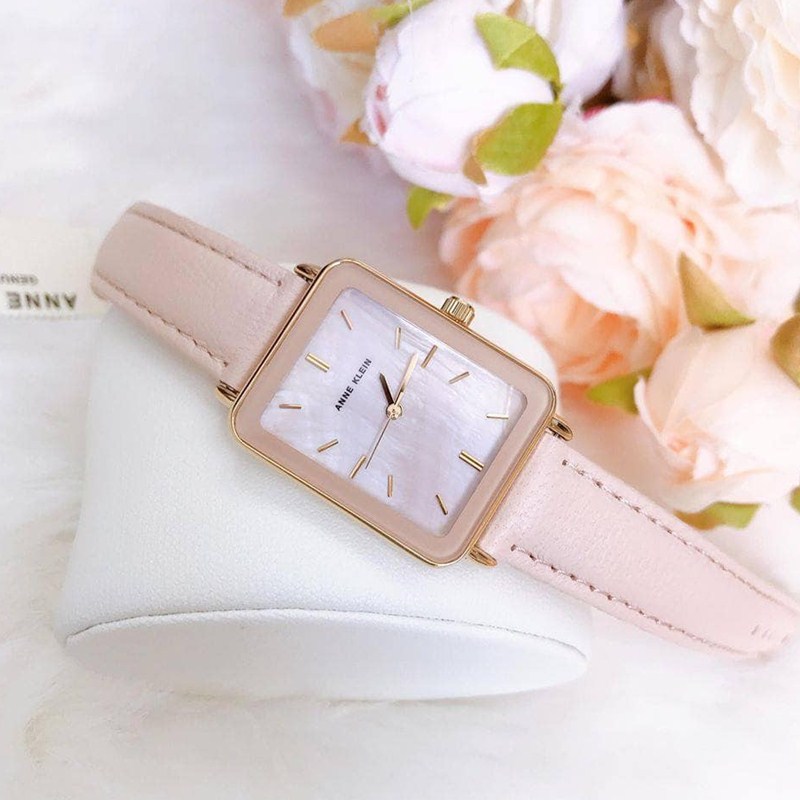  ANNE KLEIN Anne Klein female watch girl pink rectangular watch AK 3518GPBH