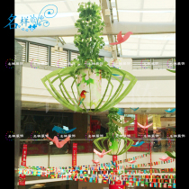 Name sample beauty Chen Chun summer commercial Four Seasons beautiful Chen green butterfly LED lamp atrium hanging plant landscape design