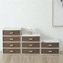 Japanese multi-layer plastic drawer storage box rattan woven clothing finishing cabinet desktop storage box storage box