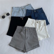 Loose high waist slim wide leg pants shorts spring and autumn 2021 new small man retro daddy pants jeans women tide