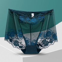 High waist sexy underpants female big code hollowed-out web yarn pleasantries Hip Pure Cotton Stalls No-scratches Triangle pants thin