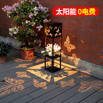 Solar butterfly light and shadow flower stand light Garden villa decoration light Outdoor waterproof garden outdoor decoration atmosphere light