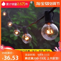 Outdoor lanterns flashing lights home courtyard balcony decoration atmosphere G40 light bulb shop homestay layout hanging lights