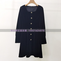 MRER Mo Yi 2021 Winter Dress New Square Neck Skinny Velvet Dress R1D90422 Original 699 Sheep