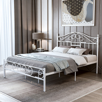 Iron bed Maiden Heart Room Bedroom Iron frame bed Metal pipe bed Dormitory Shelf bed Double bed 1 51 8m bed