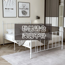 European simple Wrought iron double bed reinforced thickened dormitory iron shelf bed Net red bed 1 2 1 51 8 meters iron bed
