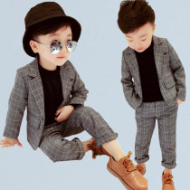 Boy suit suit autumn and winter handsome children Little Western suit boy flower boy gown Inren wind baby gushed jacket