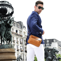 Tide Summer Mens Bag Mini Skew Satchel Cable-travel Carry-on Carry-on Small Backpack Casual Leather Single Shoulder Bag Men