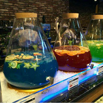 Glass barrel juice can commercial beverage barrel switch cold kettle glass beer barrel cold kettle with faucet for household