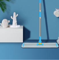 Thickened stainless steel rod aluminum alloy flat mop household one drag net wooden floor stainless steel lazy flat mop