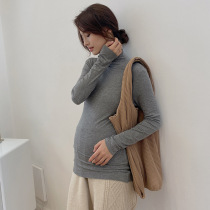 Pregnant womens base shirt Autumn and winter T-shirt autumn and autumn base coat high neck stretch maternity winter top