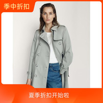 Pistachio March Spain MD Womens Double breasted button Trench Coat 6734514