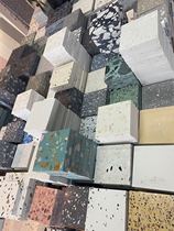 Terrazzo floor tiles White Black gray overall professional interior decoration natural environmental protection cement plate sample