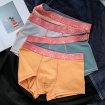 High-end mens underwear cotton boxers comfortable and breathable solid color boxer trendy pants thin antibacterial shorts