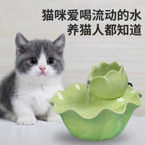 Kitty Water Dispenser Flow Ceramic Drinking Sprinkler Automatic Pet Large Capacity Anti-Wet Chin Live Water Circulation Filter Core