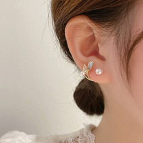 Oteles Special Cabinet Clear Cabin Withdrawal Cabinet Pick Up Missed Pearl Small Leaves Ear Nail Light Lavish Luxury Accessories Superior Ear Ornaments Woman