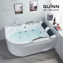 Quinn home adult acrylic bath for two couples massage thermostatic bath basin double grab tub 1 8 m