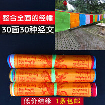 Jingfan flag family portrait 30 30 kinds of 8-meter scripture scripture flag hanging horizontal Tibetan prayer flag five-color flag Longda