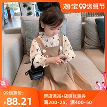 Girls early autumn dress 2021 new childrens clothing Korean version of thin long sleeve Princess temperament female baby Autumn dress